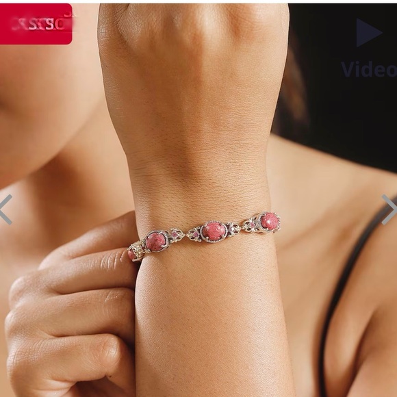 Norwegian Thulite Garnet Bracelet - Picture 3 of 12